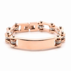 Mountain Vibes Cycolinks Custom 10mm Rose Gold Crystal Personalised ID Bracelet