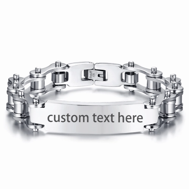 Cycolinks Custom 10mm Silver Personalised ID Bracelet Uncommon Vision Ethnic Perspective