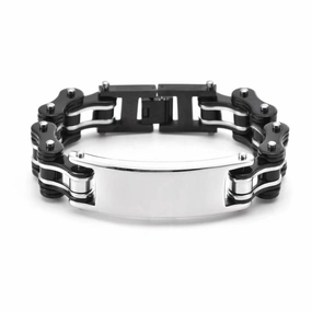 Cycolinks Custom 16mm Black Men's Personalised ID Bike Chain Bracelet Epic Vision Honored Blend