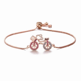 Optimal Scenario Cycolinks CZ Zircon Stone Bicycle Charm Bracelet