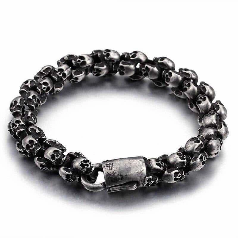 Fashion Basic Cycolinks Full Skull Charm Bracelet
