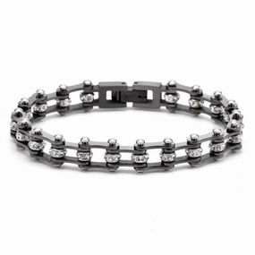 Cycolinks Gunmetal Crystal Bracelet Chic Adornments Established Style