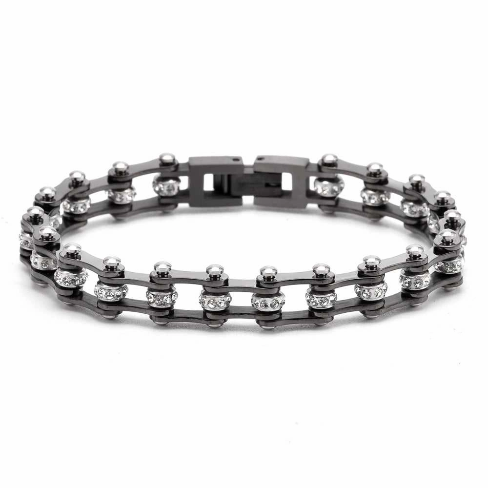 Exquisite Craftsmanship Cycolinks Gunmetal Crystal Bracelet