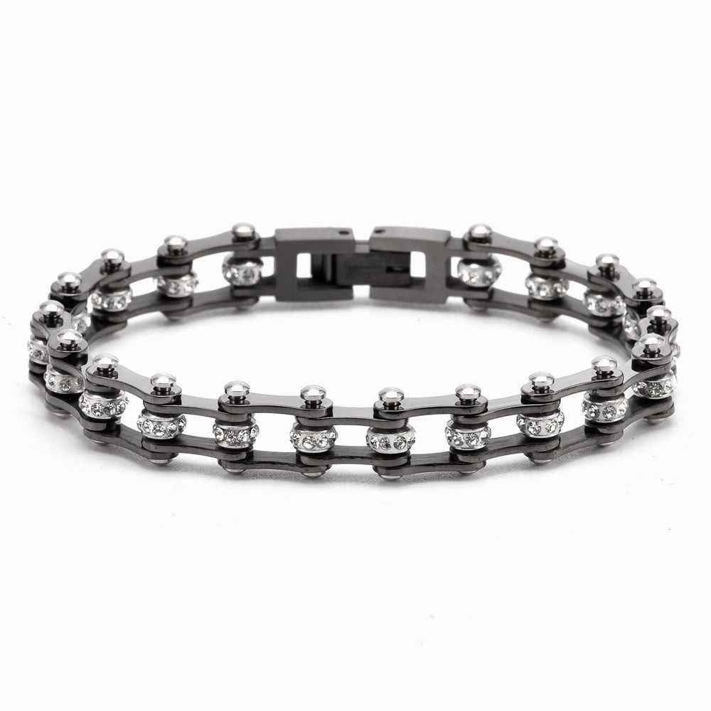 Cycolinks Gunmetal Crystal Bracelet Chic Adornments Established Style
