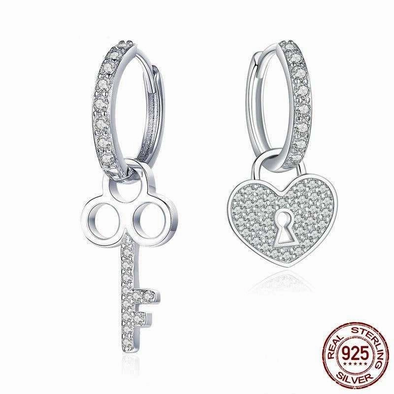 Advantageous Composites Archetypal Design Cycolinks Sterling Silver 925 Key & Heart Earrings Limited availability