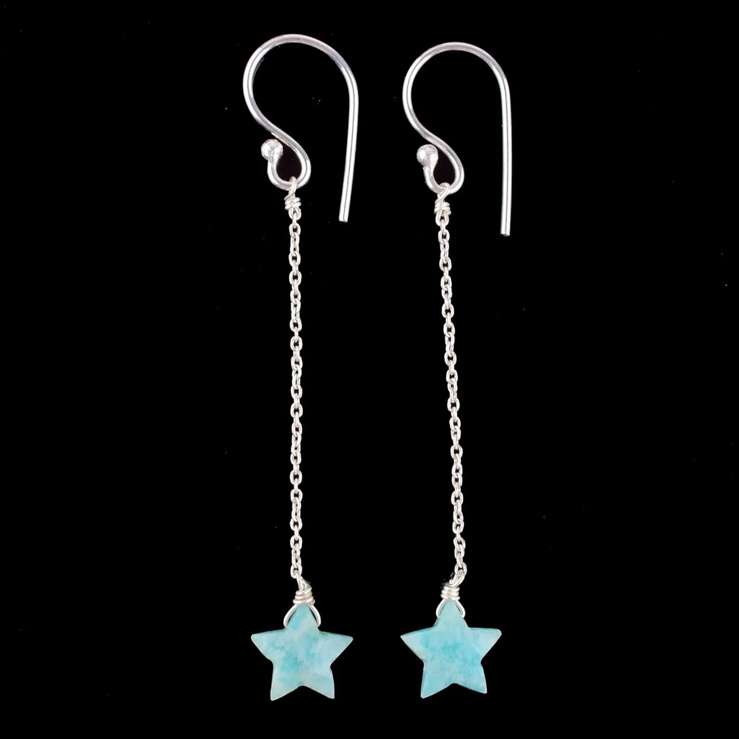 Dainty Amazonite Star Crystals Earrings, Protection Gemstone Earring, Energy Healing Spiritual Crystals, Birthday, Gift for Women, Teen Girl, Anniversary Gemstone Jewelry (amazonite)
