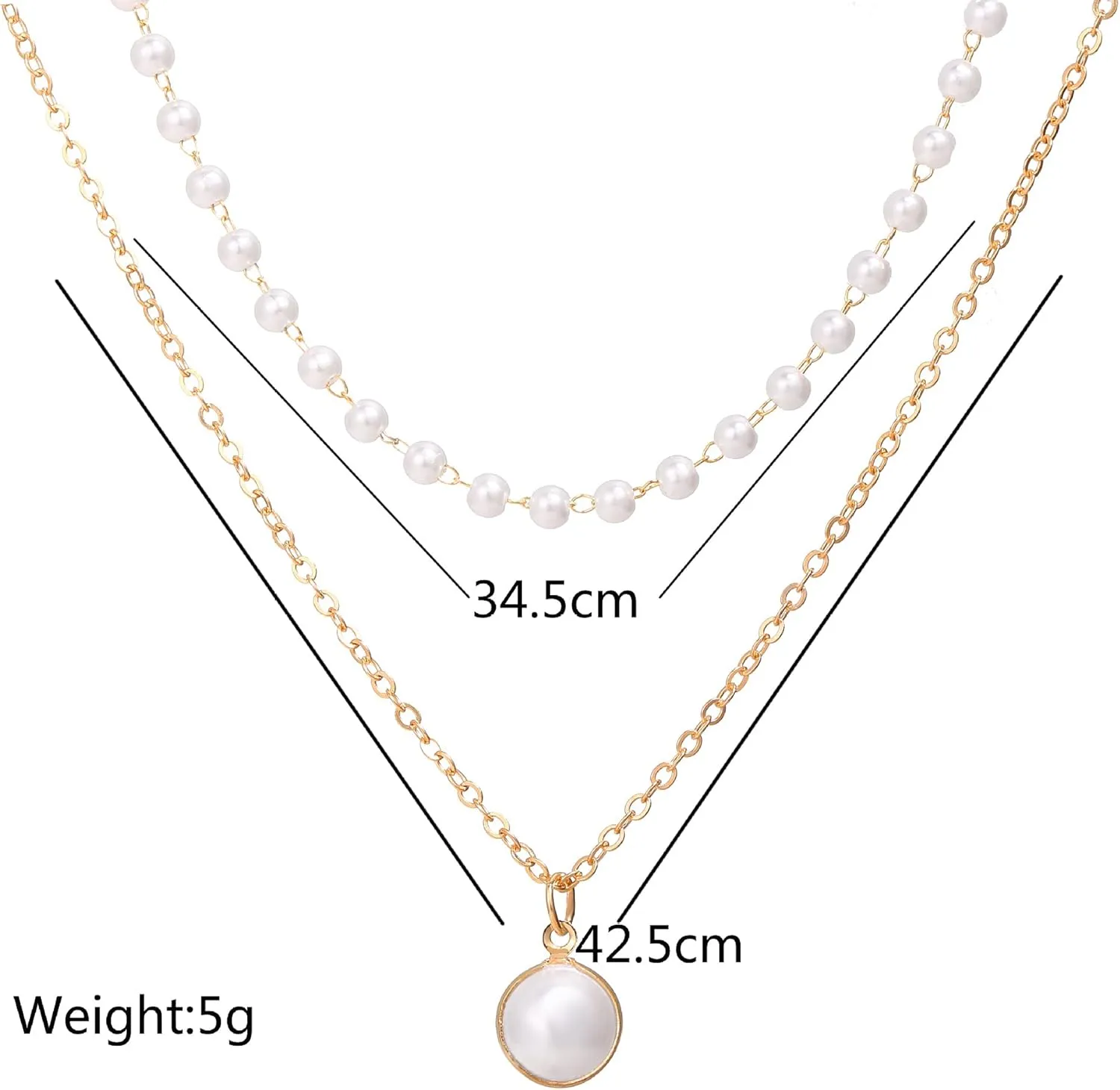 Dainty Gold Pearl Choker Necklace Tiny Imitation Pearl Pendant Necklaces Layered Pearl Necklaces Pearl Jewelry Gift for Women