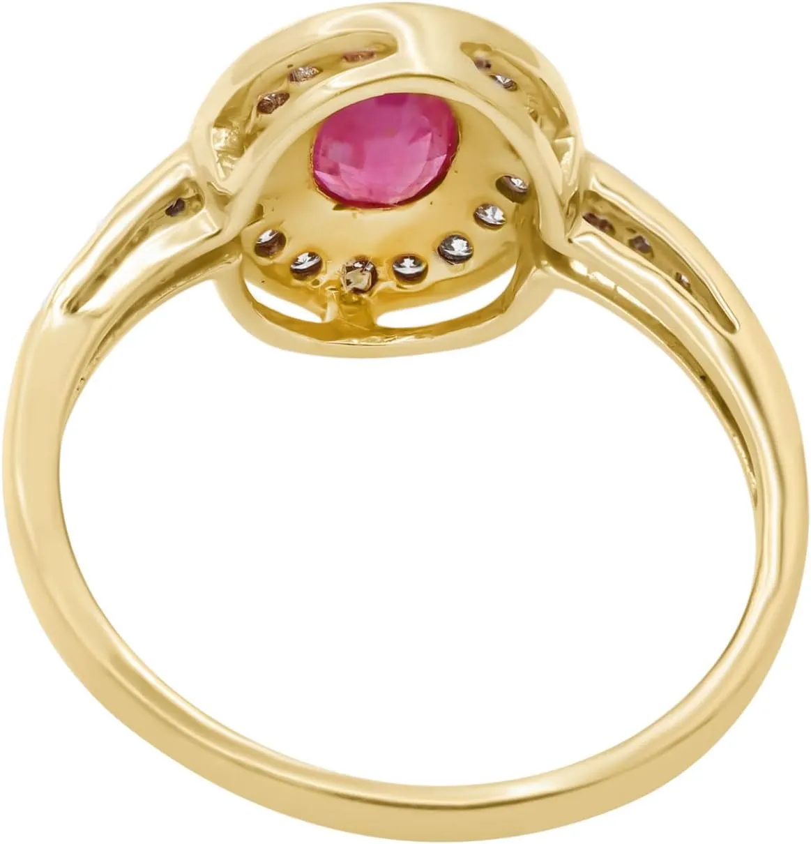 Dainty Ruby Diamond 18k Gold Ring For Women July Birthstone Vintage Rings Delicate Wedding Halo Ring Ruby Halo Rings Gift Jewelry For Her Christmas Jewelry