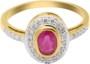 Dainty Ruby Diamond 18k Gold Ring For Women July Birthstone Vintage Rings Delicate Wedding Halo Ring Ruby Halo Rings Gift Jewelry For Her Christmas Jewelry