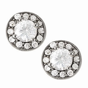 Round Diamond Halo Earring Set Oval Decoration Night Embellishment