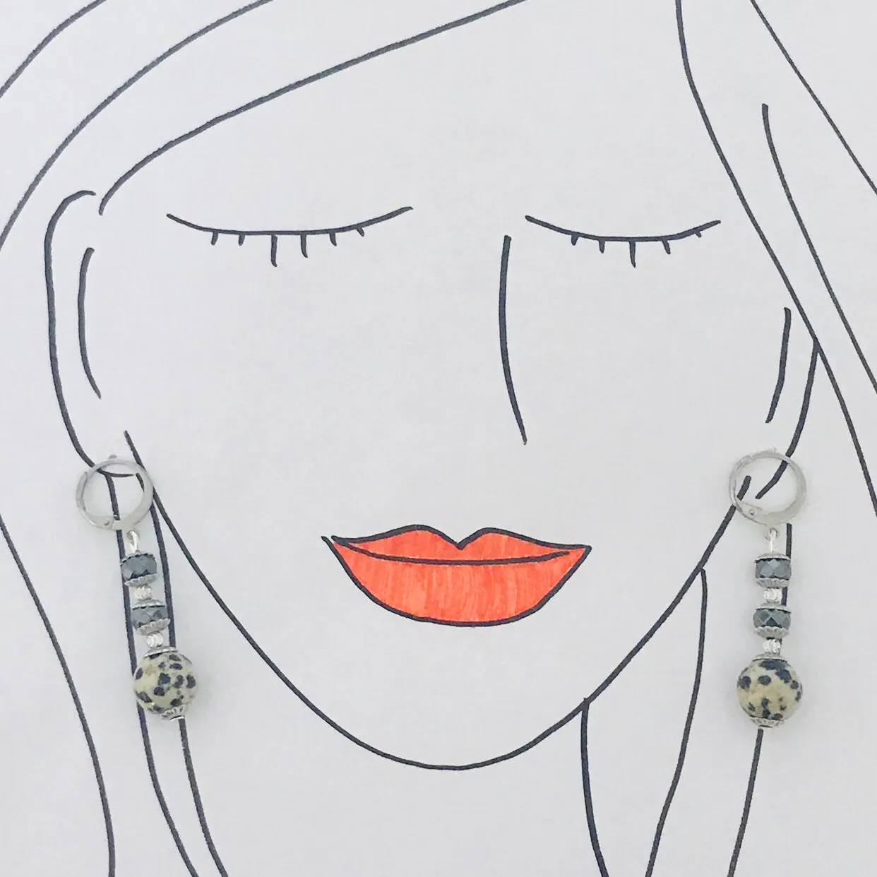 Dalmatian Jasper Earrings