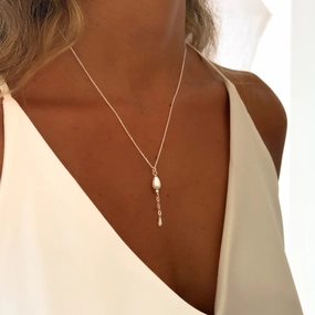 Pearl Lariat Necklace Wedding Gift Personal Event Jewelry