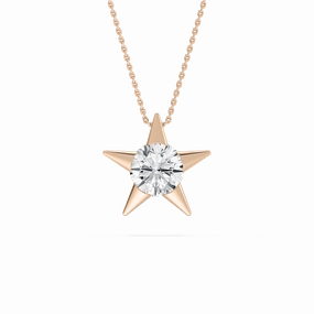 Effortless Gift 2 ctw Round Lab Grown Diamond Star Solitaire Pendant - 18 Inches