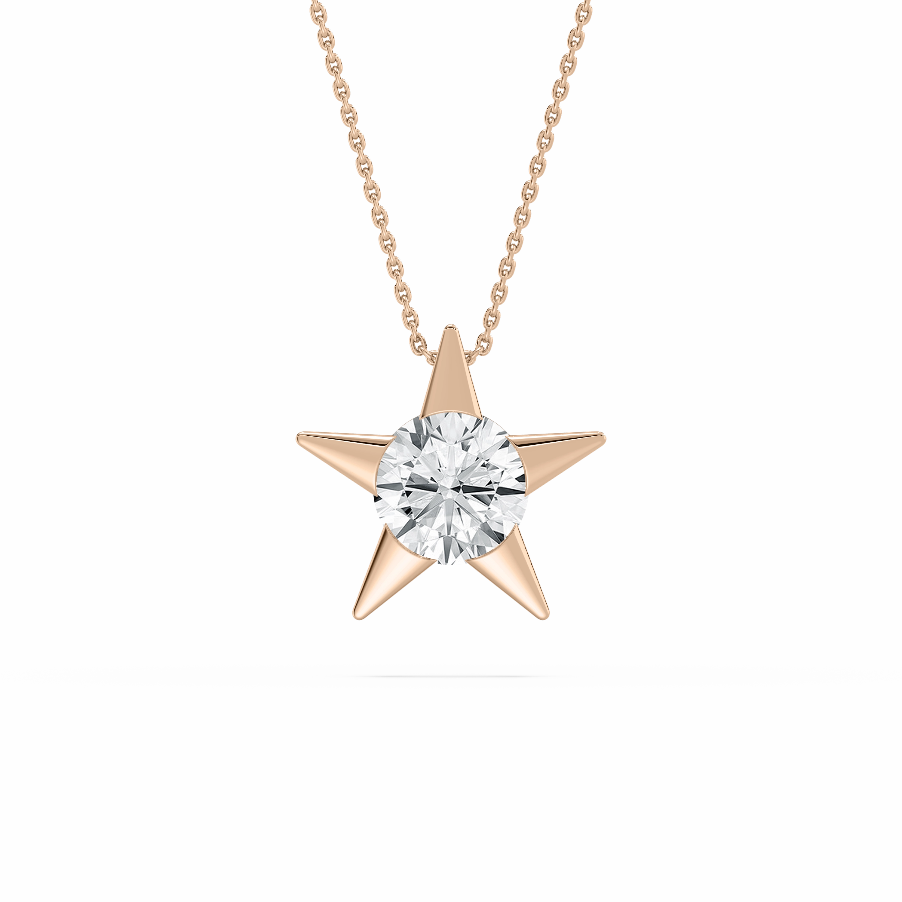 Pleasing Accessory 2 ctw Round Lab Grown Diamond Star Solitaire Pendant - 18 Inches