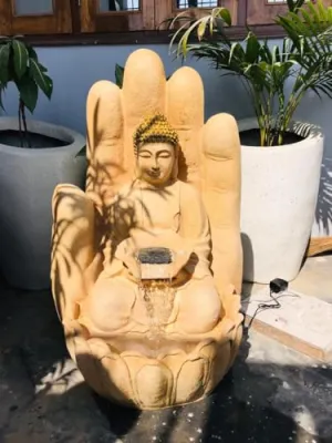 DecorNMore Buddha Water Fountain, Outdoor Garden Decor for Home and Office, Decorative Buddha Statue, Small Size|Best for Gifting