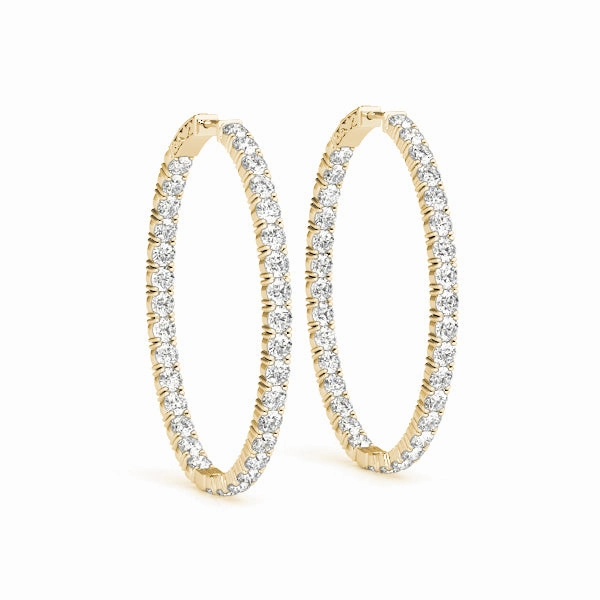 Sturdy Essential Retro Ornament 22 Diamond Round Inside Out Hoop Earrings