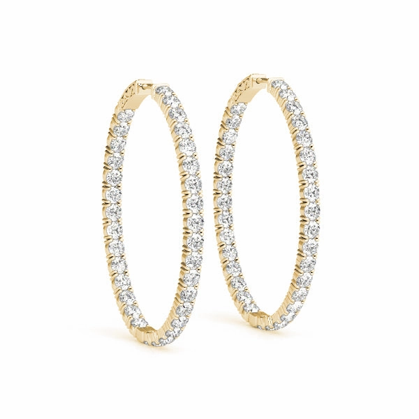 Elegant Appearance Formal Embellishment 22 Diamond Round Inside Out Hoop Earrings