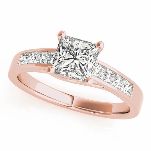 Minimal Harmony Elegant Outfit Princess Diamond Trellis Engagement Ring