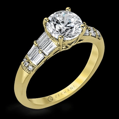 ZR1164 Engagement Ring in 14k Gold with Diamonds Subtle Mood