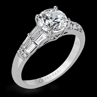 ZR1164 Engagement Ring in 14k Gold with Diamonds Daytime Gift