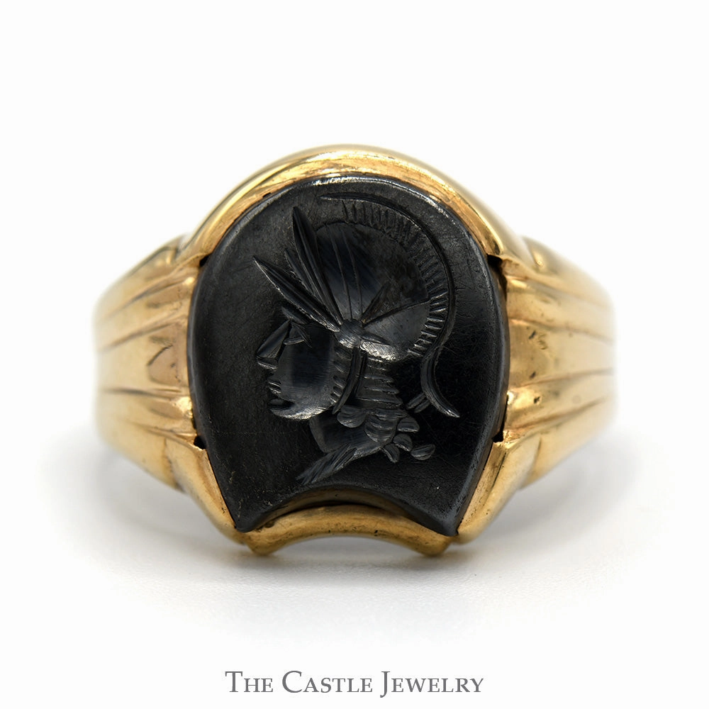 Intaglio Men's Ring in 10k Yellow Gold - Size 10 Classic Flow