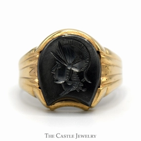 Intaglio Men's Ring in 10k Yellow Gold - Size 10 Classic Flow