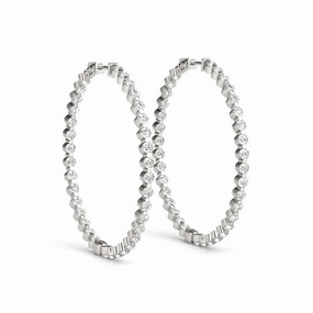 Attractive Essential Diamond Inside Out Hoop Earrings in Multiple Gold Options