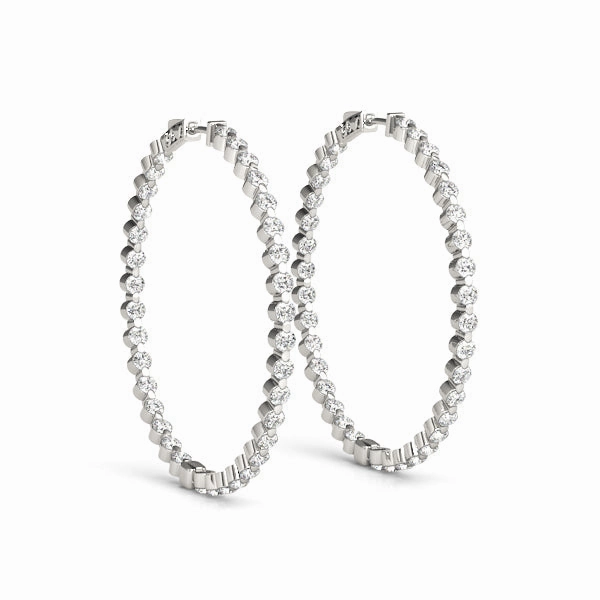 Substantial Accessory Chic Decor Diamond Inside Out Hoop Earrings in Multiple Gold Options