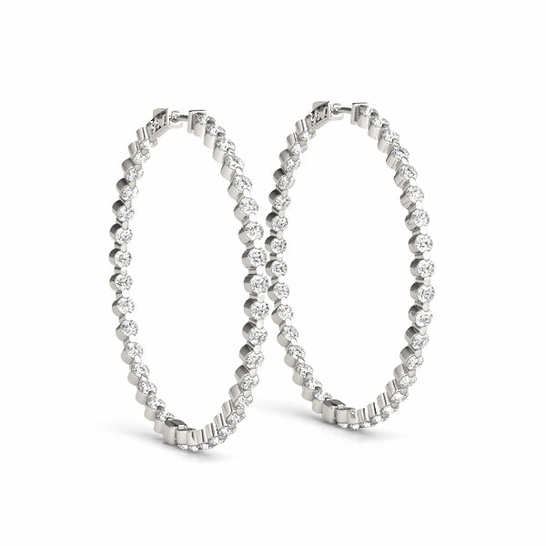 Attractive Essential Diamond Inside Out Hoop Earrings in Multiple Gold Options