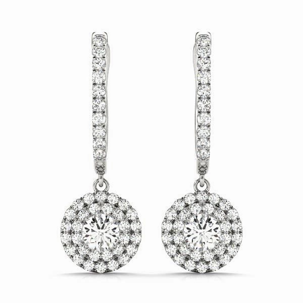 Diamond Round Halo Earrings Sturdy Aesthetic