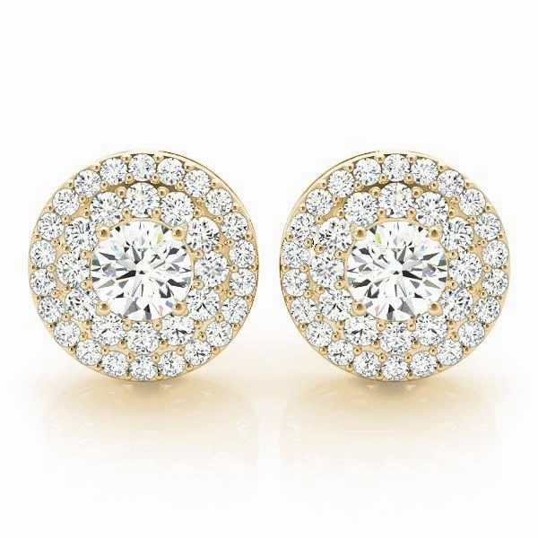 Diamond Round Halo Earrings Trendy Adornment