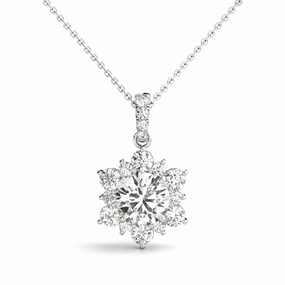Diamond Round Halo Pendant Fashionable Item