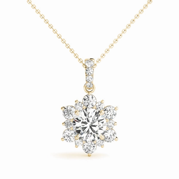 Fresh Feature Diamond Round Halo Pendant