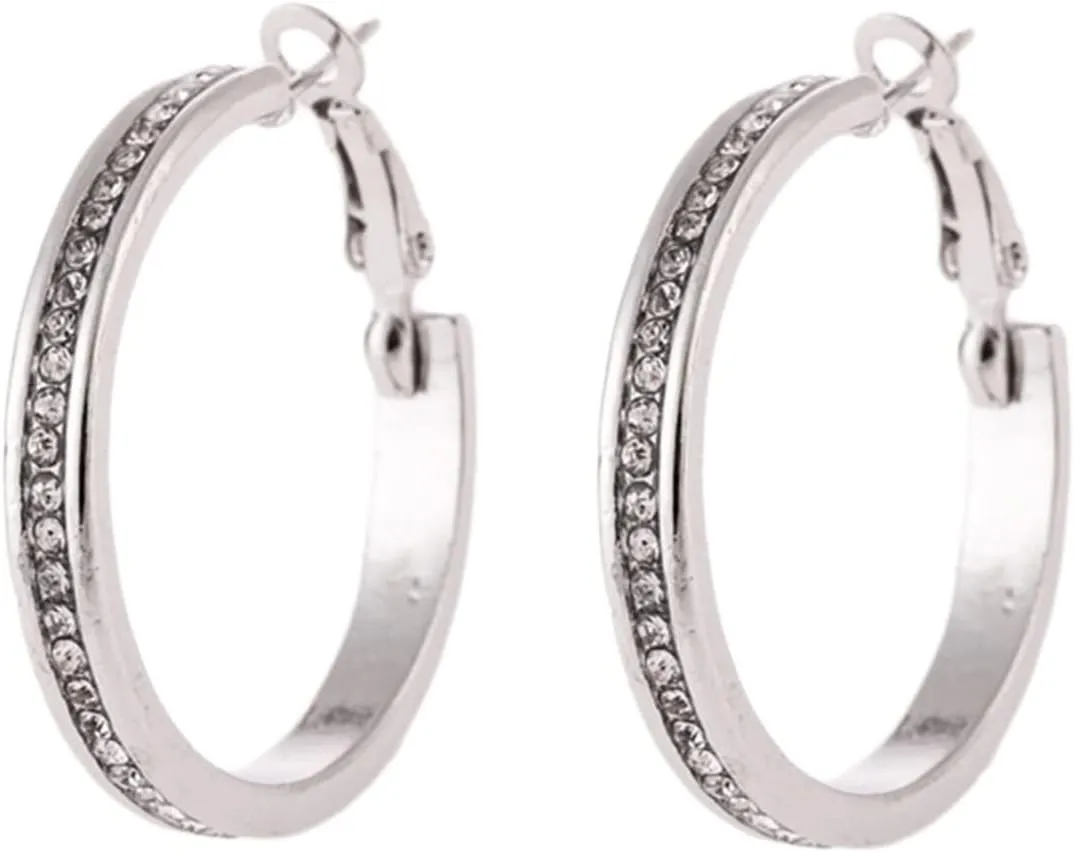 Double Hoop Earring Hoop Crystal Diamond Earrings Gold Plated Alloy Dangle Earring Fashion Jewellery Earrings