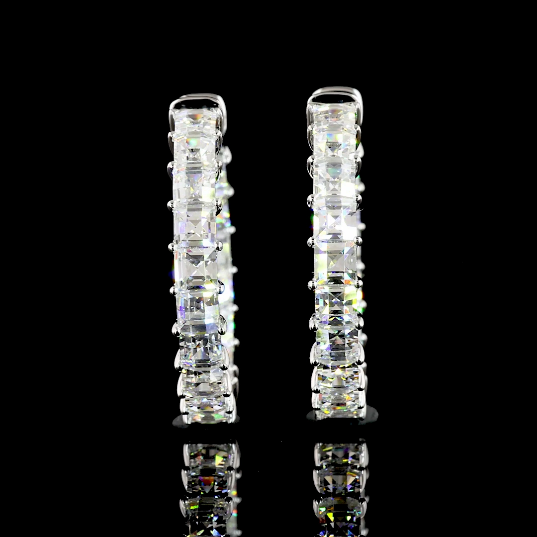 Daily Jewelry Industrial Jewelry 14K WHITE GOLDHoops Earrings