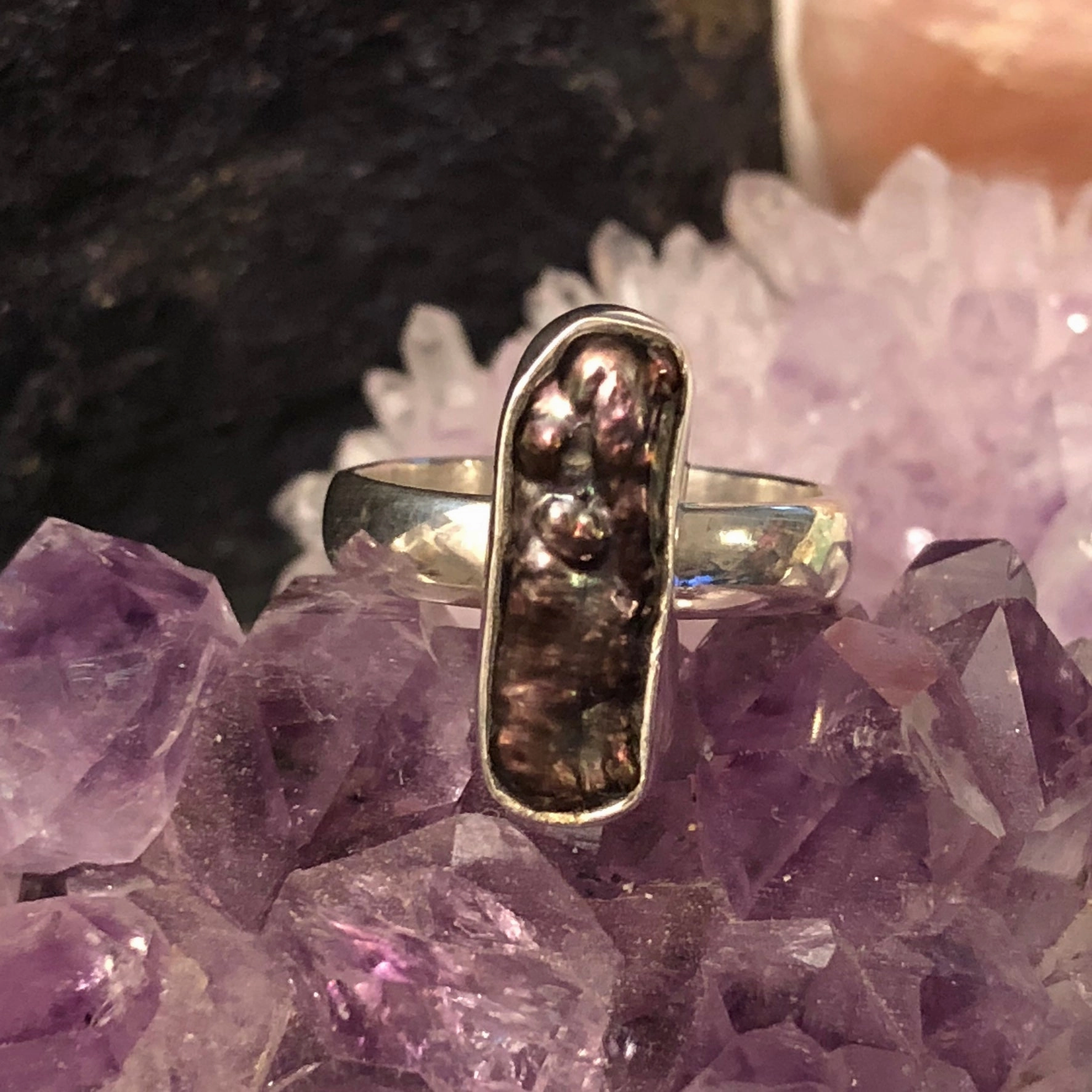 Black Pearl Ring Casual Chic