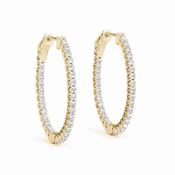 Star-Shaped Jewelry Vintage Embellishment Diamond Inside Out Hoop Earrings in Multiple Metals