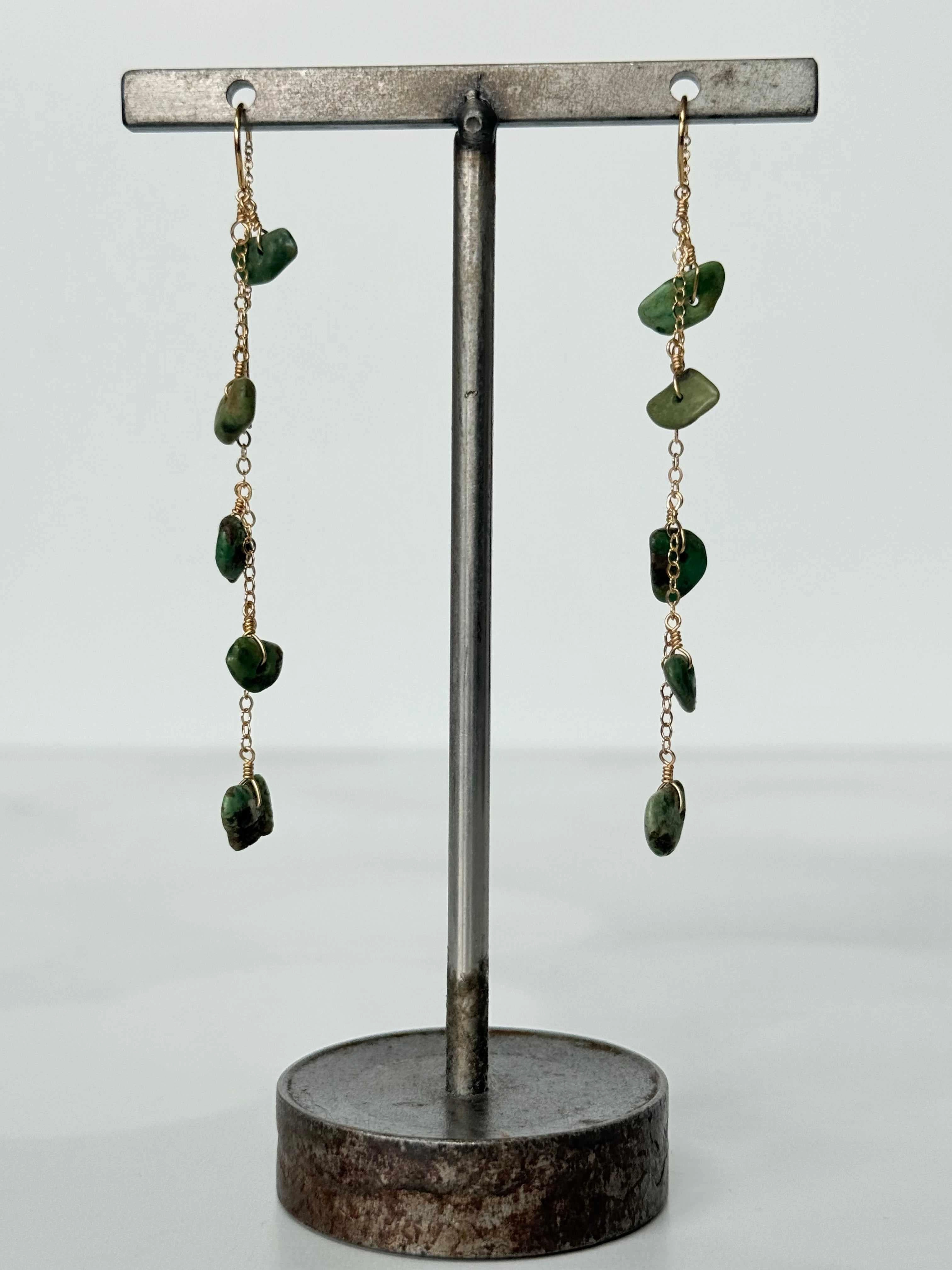 Star-Shaped Accent Everyday Item Turquoise Threader Earrings