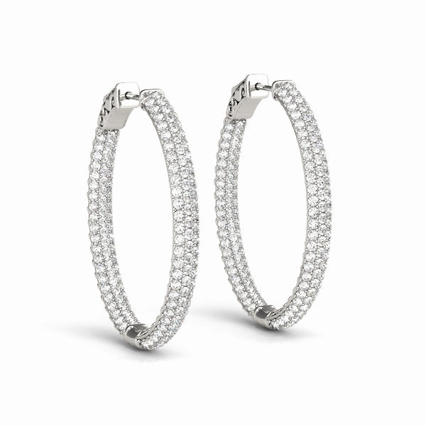Pretty Piece Diamond Inside Out Hoop Earrings in Multiple Metals