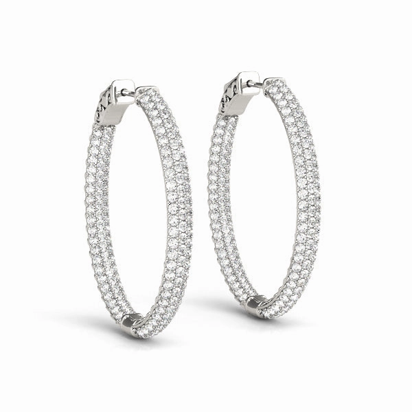 Diamond Inside Out Hoop Earrings in Multiple Metals Lovely Item