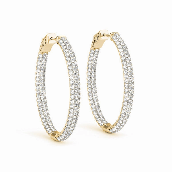 Diamond Inside Out Hoop Earrings in Multiple Metals Pretty Trinket Vintage-Inspired Ornament