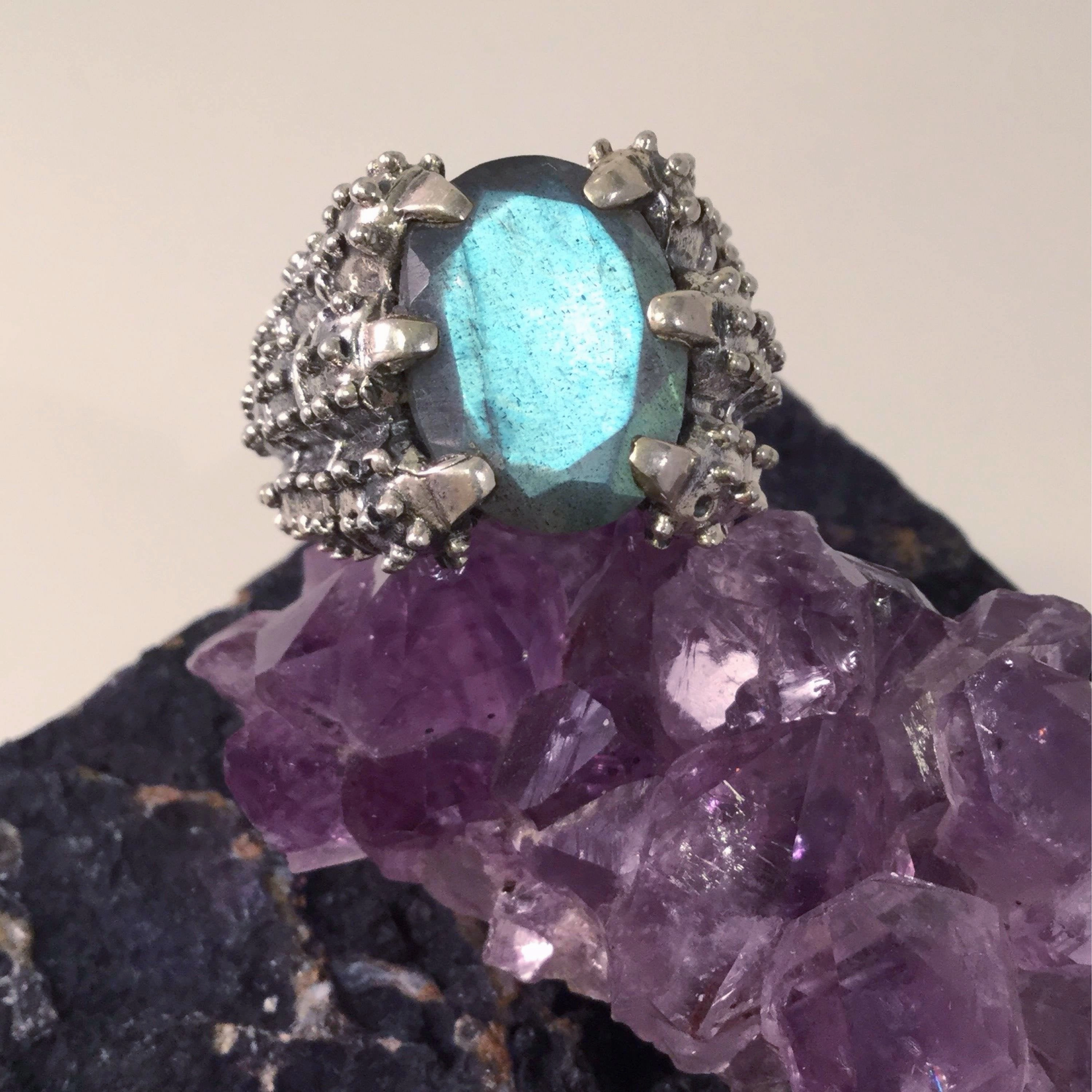 Labradorite Dragon Claw Ring Natural Source Luxury Balance