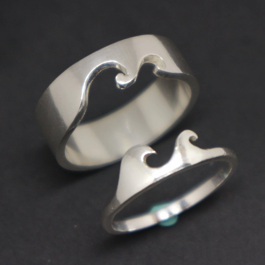 Wave Couple Alternative Wedding Ring Exclusive Design