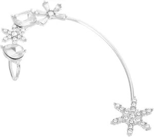 Elegant Ice Crystal Earring Wrap Snowflake Zircon Ear Cuff for Women Comfortable and Stylish