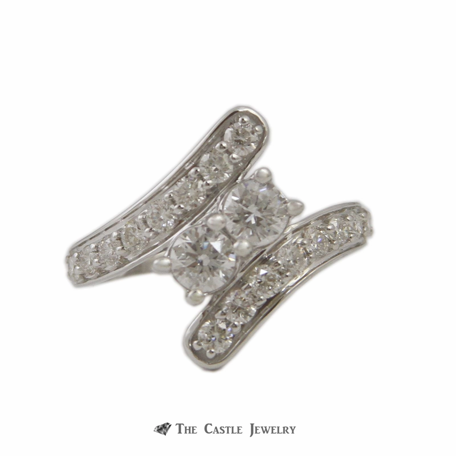 My Love My Best Friend 2 Round 1.50cttw Diamond Ring in 14K White Gold Durable Article Essential Accessory