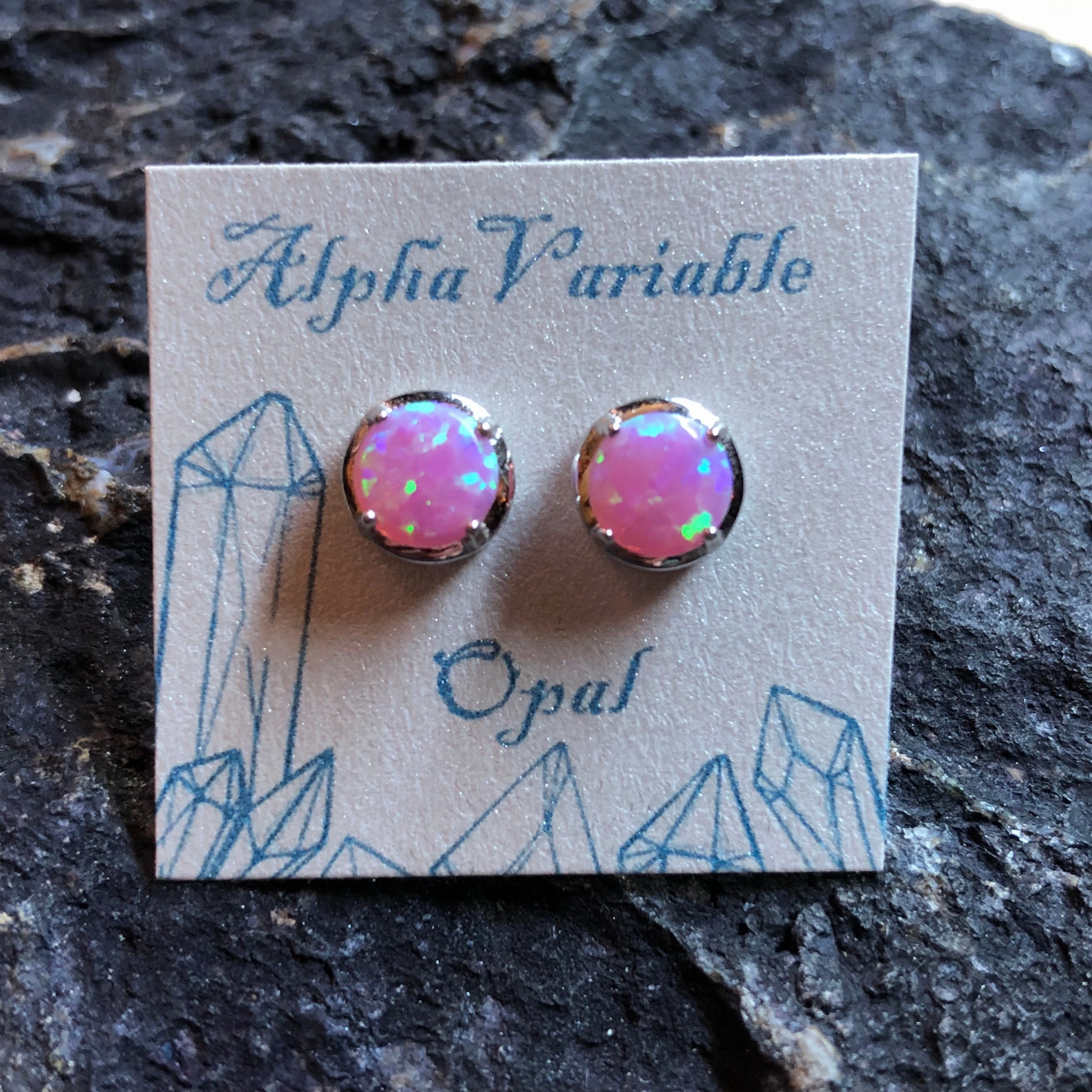 Business Trinket Pink Opal Earrings