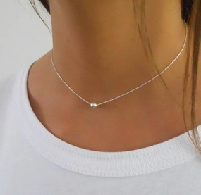 925 Silver Ball Choker Necklace Elegant feature