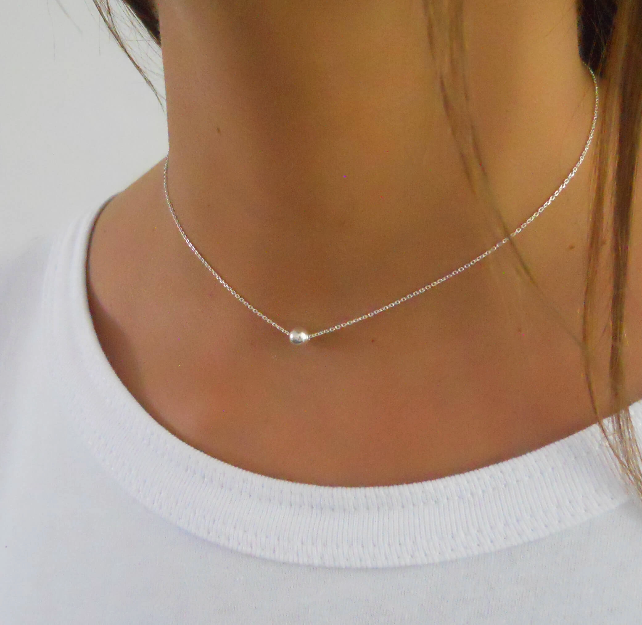 925 Silver Ball Choker Necklace Elegant feature