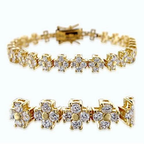 Harmonious Hues Unexpected Twist 36714 - Gold Brass Bracelet with AAA Grade CZ  in Clear