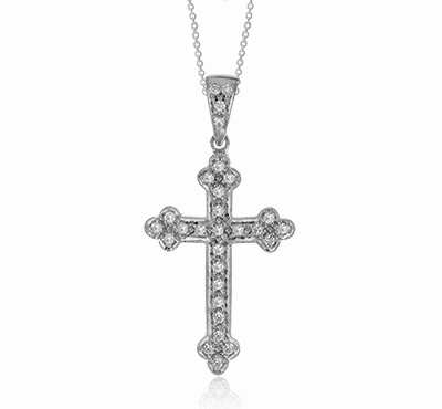 Splendid Style ZP102 Cross Pendant in 14k Gold with Diamonds